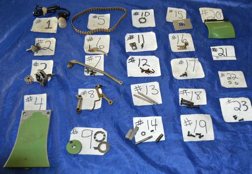 GREEN ELNA SUPERMATIC SEWING MACHINE PARTS ORIGIAL USED GOOD CONDITION - Image 1 of 1