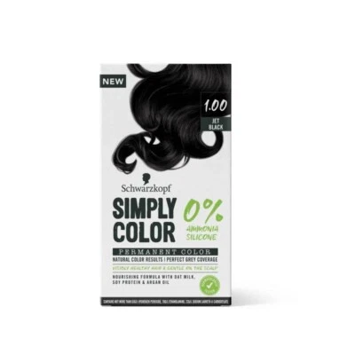 Color de cabello permanente Schwarzkopf Simply Color, 0 % amoníaco y silicona/negro azabache Foto 1 de 4