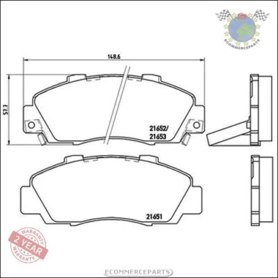 Kit Plaquettes Brembo Avant pour ACURA LEGEND NSX HONDA PRELUDE IV III V II ACC - Photo 1/4
