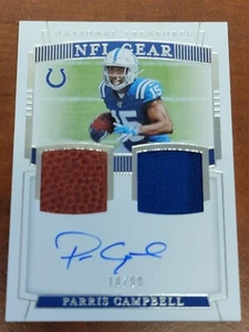 Parris Campbell 2019 National Treasures NFL Gear Dual Patch Auto /99 - Picture 1 of 2