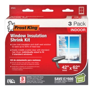 Frost King V73/3H Indoor Shrink Window Polyolefin Insulation Kit 42 x 62 in. - Picture 1 of 2