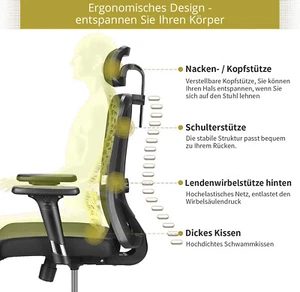 Ergonomischer Bürostuhl 150 KG ,Drehstuhl Büro Stuhl, SCHREIBTISCHSTUHL - Bild 1 von 5