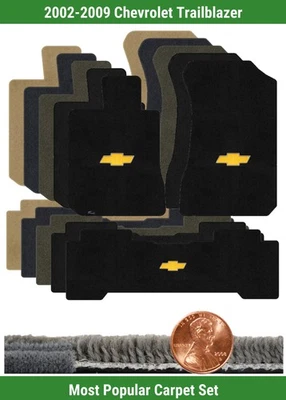 Juego de alfombrillas Ultimat personalizadas para Chevy Trailblazer '02-09 con logotipo (3 piezas) #80D Foto 1 de 4