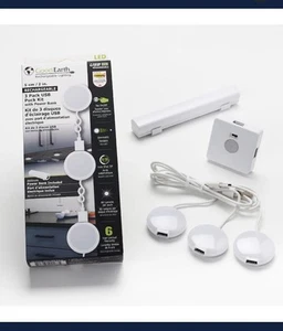 Good Earth, Rechargeable Linkable Lighting Under-Cabinet LED Puck Light - NIB - Picture 1 of 8