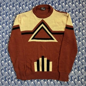 Vtg 70s JC Penney Aztec Geometric Pattern Acrylic Knit Sweater Sz Small - Picture 1 of 9