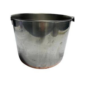 Vtg Revere Ware 8 Qt Stock Pot Copper Bottom Stainless Steel USA Rome NY 18-8 - Picture 1 of 8
