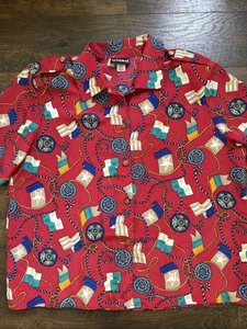 Vintage 80s Colorful Nautical Theme Blouse Top USA Size 18 Notations EUC B5 - Picture 1 of 8