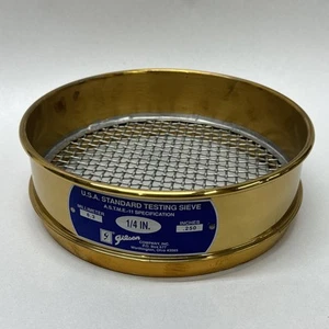 NEW Gilson 8” Brass 0.250" USA Standard Testing Sieve 6.3mm / 0.250” ASTM 1/4in - Picture 1 of 5