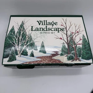 Department 56 Village Landscape 22pc Set NOS Bäume Schnee Kopfsteinpflaster Straße - Bild 1 von 13