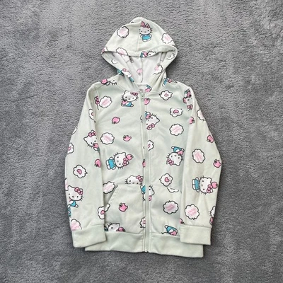 Sudadera con Capucha Hello Kitty Niñas Gris Medio Gráfico AOP Manga Larga Cremallera Completa Dibujos Animados Foto 1 de 4