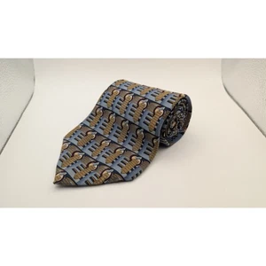 Corbata de seda vintage 1995 UNICEF catedral Évry Francia patrón arquitectónico - Imagen 1 de 3