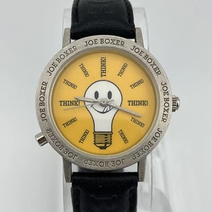 Joe Boxer Think Watch 37mm Case Lightbulb Backlight Leather Band- New Battery - Picture 1 of 10