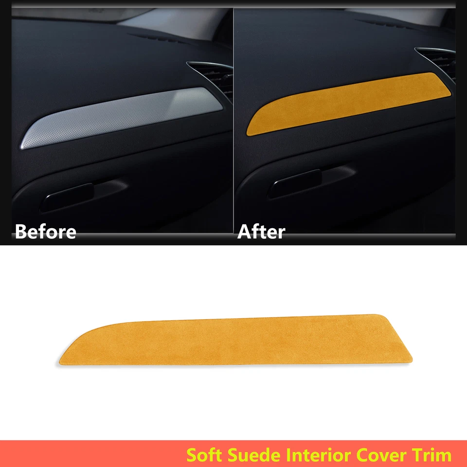 Suede Yellow Co-pilot Dashboard Panel Cover Trim For Audi A4 B8 A5 Q5 2009-2017 - Image 1 of 4