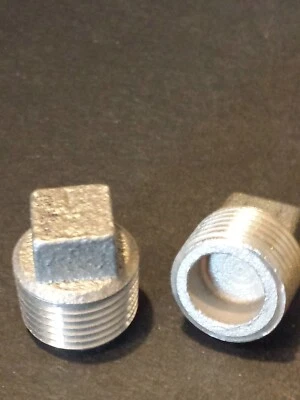 (2 Pack) 1/2" NPT 304 Stainless Steel Square Head Pipe Plug - Image 1 of 2