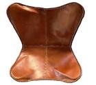 Present by Handmade Tan Leather Arm Chair Cover Leather Butterfly Chair Home ...