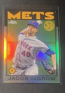 Jacob deGrom 2021 Topps Chrome 1986 35th Anniversary 86BC-23 Mets Refractor - Picture 1 of 2