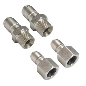 1/4 Inch Male Female NPT Fitting Pressure Washer Coupler Quick Connect PlugDf - Picture 1 of 18