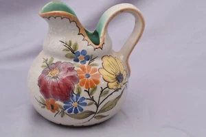 Vintage Signed 2544 BERTINO Royal Zuid Holland GOUDA A Jug/Pitcher Flowers - Picture 1 of 8