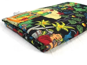 5 Yards Indian Cotton Screen Printed Cotton Fabrics Dress Material Voile Craft - Bild 1 von 13