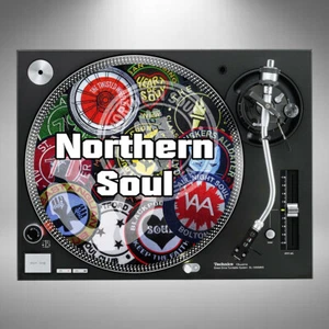 1 Pair of Northern Soul 12" DJ Slipmats Turntable Northern Soul Blues Nightclub - Picture 1 of 1
