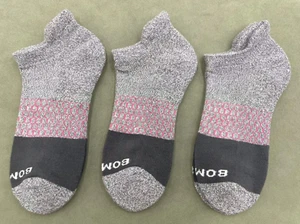 3 Pair Bombas Women's Tri-Block Marl Gray Ankle Sock Size Medium 8-10.5 - Picture 1 of 2