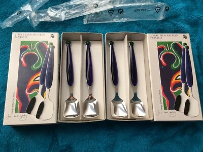 WMF Fantasia 4 Eislöffel  NEU in OVP Blau Eisschaufel Löffel Rarität  - Bild 1 von 4