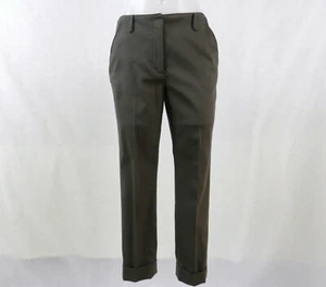 NWT $185 size 8 ETCETERA VINTAGE NEUTRAL COTTON WOOL CUFFED ANKLE PANTS SLACKS - Picture 1 of 5