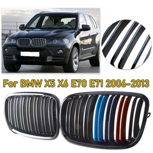 M~color Gloss Black Front Bumper Kidney Grill For BMW E70 X5 E71 X6 2007~2013 - Foto 1 di 7