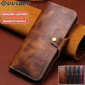 Genuine Leather For Samsung S25/S24/S23/S22/S21/S20 Ultra Case Wallet Flip Cover - Picture 1 of 22
