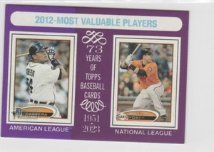 Miguel Cabrera Buster Posey 2024 Topps Heritage Mini #199 Purple Border 01/15 - Picture 1 of 1