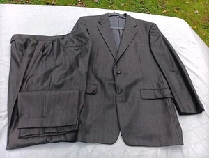 Ing. Traje de hombre Loro Piana Italia Tasmania 120 Hickey Freeman 2 piezas 42 prendedor gris - Imagen 1 de 24