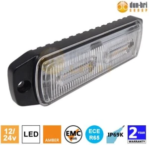 Griglia ambra lampeggiante 6 LED luce stroboscopica di avvertimento sottile R65 camion furgone - Foto 1 di 6