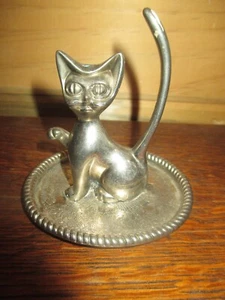 SOPORTE DE ANILLO VINTAGE SIN MARCA EN FORMA DE TONO PLATEADO - AÑOS 80 - Imagen 1 de 4