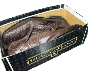 Stacy Adams Fulbright exotischer Druck Leder Schuhe braun Herren Größe 9M 24549-200 - Bild 1 von 12