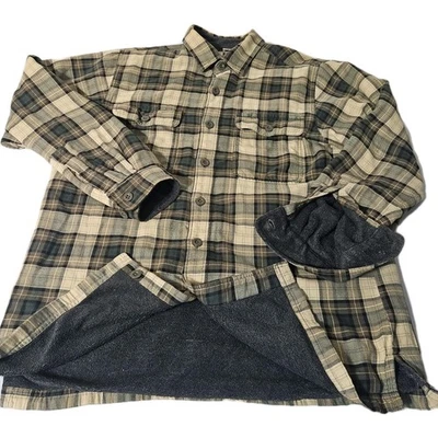 L.L. Camisa con botones forrada de lana de franela a cuadros Bean chaqueta M gruesa pesada Foto 1 de 4