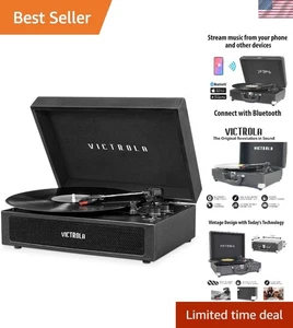 Elegante Tocadiscos Maleta Bluetooth de 3 Velocidades con Altavoces Incorporados y Auxiliar - Imagen 1 de 8