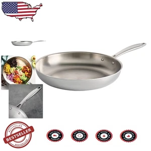 Pfanne 12" Gourmet dreilagig plattiert Edelstahl Induktion Ofenfest Lebensdauer - Bild 1 von 10