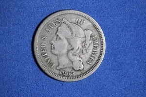 Estate Find 1865 - Three Cent Nickel!!  #K57356 - Picture 1 of 2