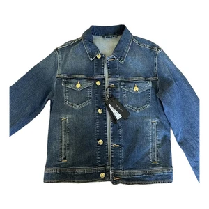 $1400 Designer VERSACE Men's Blouson Blue Medusa Button Denim Jeans Jacket 52 - Picture 1 of 15