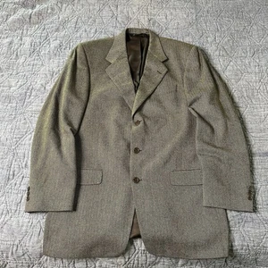 Alandales 100% Cashmere Brown Herringbone Blazer Jacket Men’s Size 44R Classic - Picture 1 of 11