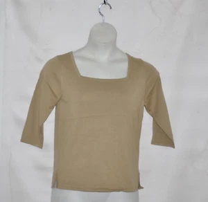 Linea by Louis Dell'Olio Square Neck Short Sleeve Sweater Size 3X Khaki - Picture 1 of 2