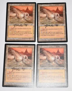4x CINDER MARSH Rare TEMPEST Land 3x Signed by Artist Magic The Gathering MTG - Picture 1 of 4