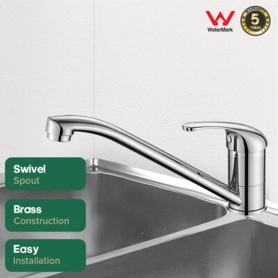 Kitchen Tap Laundry Mixer Tap Long Spout 360° Swivel Chrome Sink Faucet - image 1 of 4