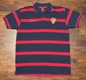 Barcelona Soccer BCN Navy Blue & Red Stripe Polo Shirt Men’s Size XXL - Picture 1 of 5