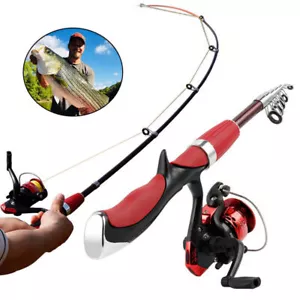 Professional Carbon Fiber Telescopic Fishing Rod Travel Spinning Rod Pole 1.4m - Picture 1 of 11