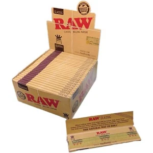 Box of 50 RAW King Size Slim Classic Natural Unrefined Papers Smoking Paper - Picture 1 of 6