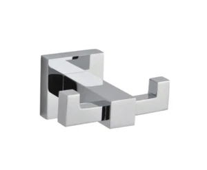 Kartners 248132-99 London Wall-Mount Double Robe Hook in POLISHED CHROME, New! - Picture 1 of 3