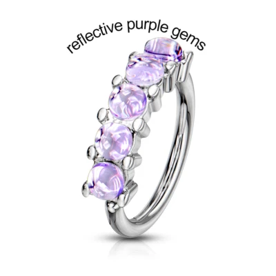 Big Gems Hoop Nose Cartilage Earrings Helix Daith Rook Tragus Orbital Conch Ring - Image 1 of 4