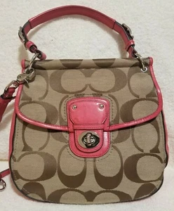 Gebrauchte Coach kleine Signature Tote rosa Lederriemen und Akzente - Bild 1 von 12