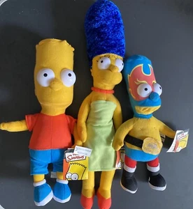 The Simpsons Bart, El Barto & Marge Plush / Soft Toys With Tags PMS 2005 Bundle - Picture 1 of 19